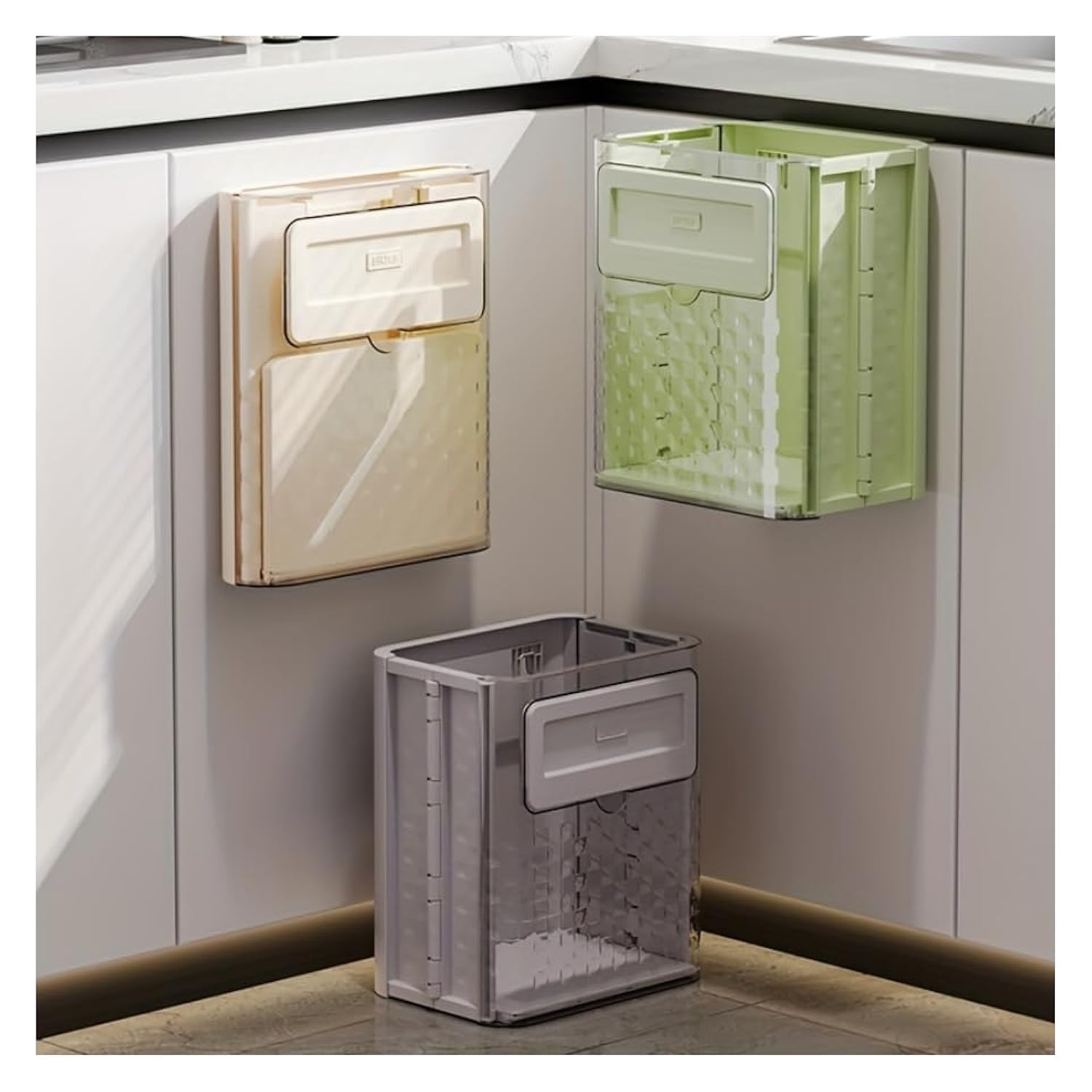 WHFEVDFY Kitchen Compost Bin Hanging Trash Case, Waste Bin Hanging Storage Trash Bucket, Creative Classification Hanging Trash Can, Garbage Bin Kitchen