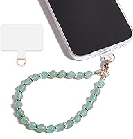 Vista 12 de Correa de muñeca para teléfono con cuentas de mármol, correa de teléfono desmontable con pestaña de sujeción, correa de muñeca manos libres Yaxaita