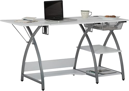 Miniatura 4 de Comet Plus - Mesa de coser con cajón de malla de alambre + estantes, también se puede utilizar como escritorio de computadora