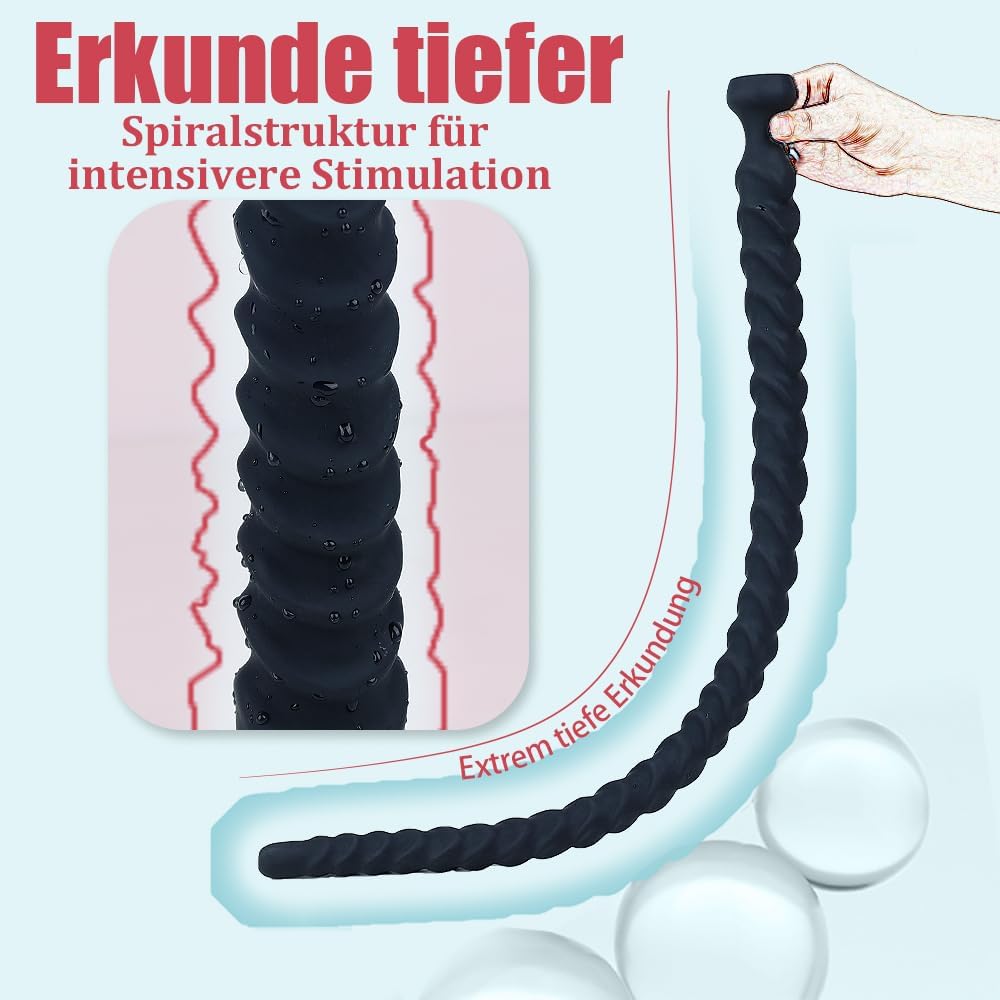 100 cm Analdusche für Analverkehr Einlauf & Intimdusche Silikon Anal Butt Plug Dildo G-Punkt Prostata Stimulation Analdildo Darmspülung Analdehne Erotisches Extrem Sexspielzeug für Männer Frauen (L)