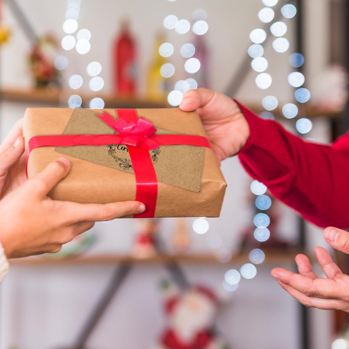 50 Sets Gift Certificates for Business, Blank Kraft Gift Cards Certificates with Envelopes, for Salon Restaurants Spa Marriage Birthday Client Vouchers - Retro Garland - Image 5