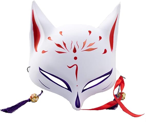 Amazon Feather 狐面 マスク 半面 くれない 濃紅 コスプレ 仮装 通販