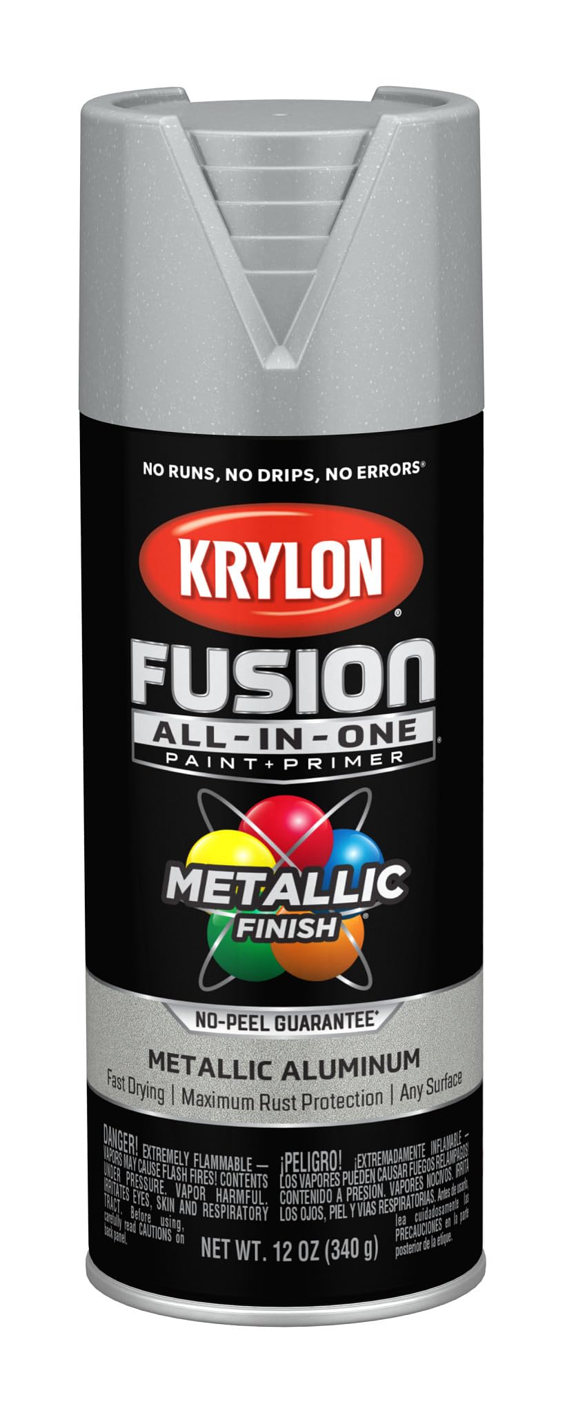 Krylon Fusion All-In-One Adhesive Spray Paint for Indoor/Outdoor Use, 12 oz, Aluminum