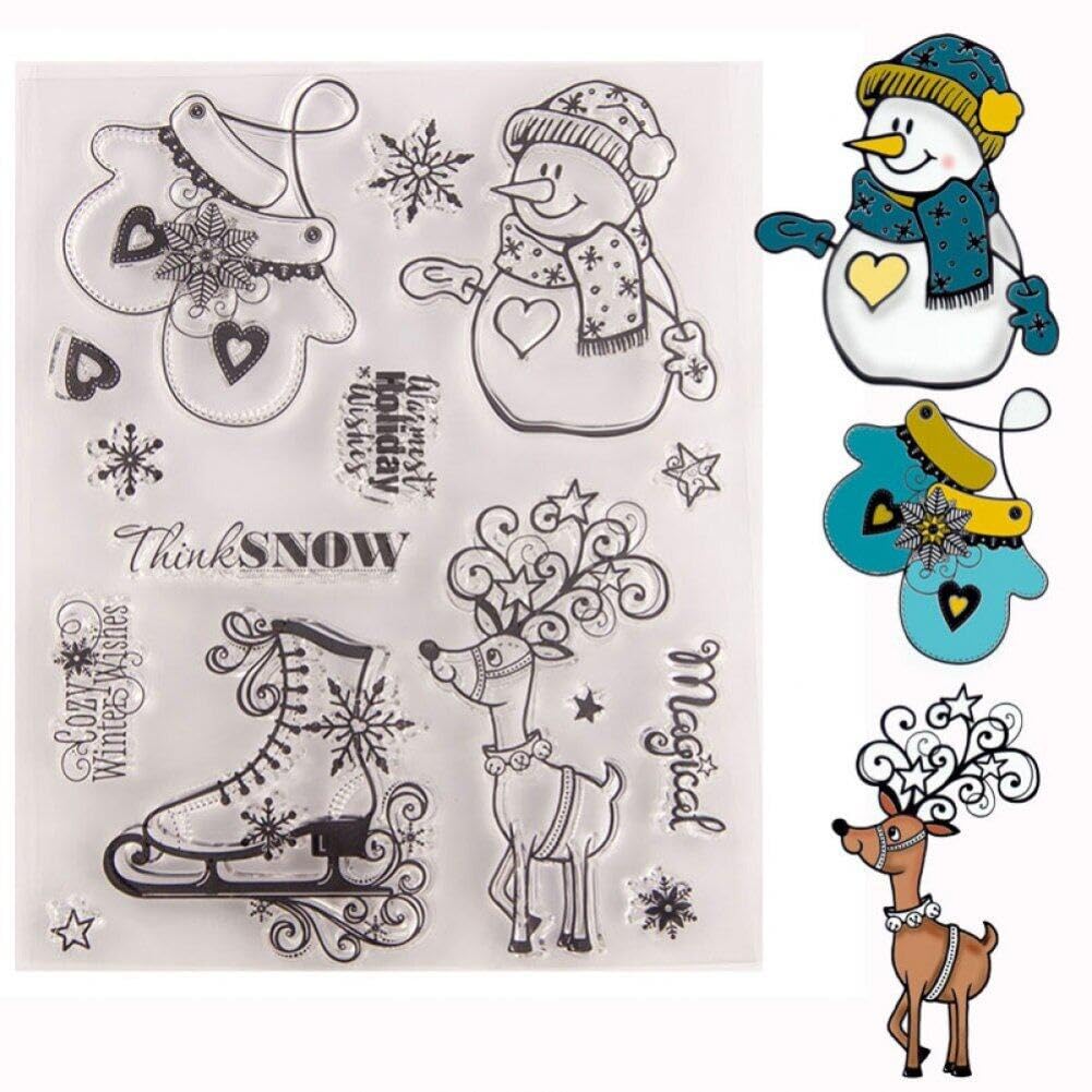 Sanfly Style1 Christmas Clear Stamp Transparent Xmas Elements Silicone Stamp Diy Cards Album Gifts Decoration