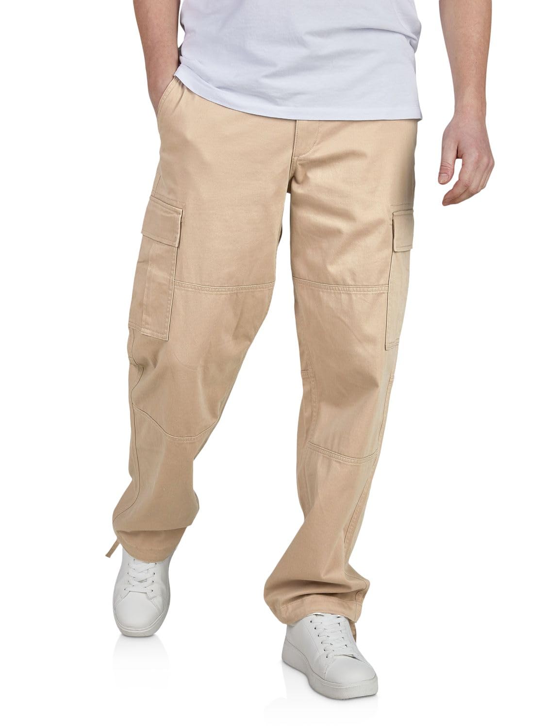 JACK & JONES Cargohose Herren Stretch Loose Fit JPSTKarl Thor Cargo Hose Taschen Schwarz Beige Grün 30 31 32 33 34 36 38