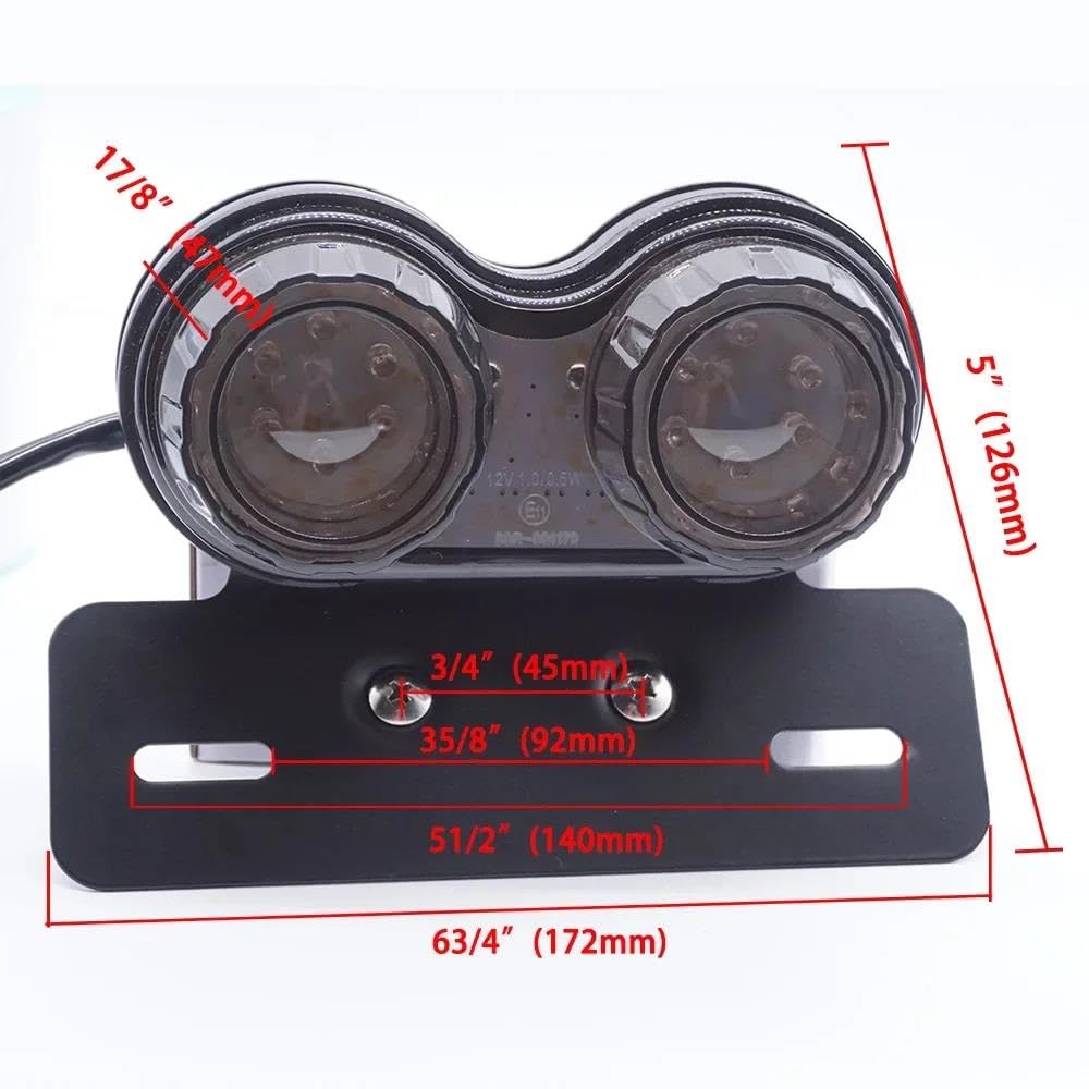 Fanale Posteriore a LED per Motocicletta, Luce di Stop Posteriore, Luce Freno, indicatore di direzione per Targa.