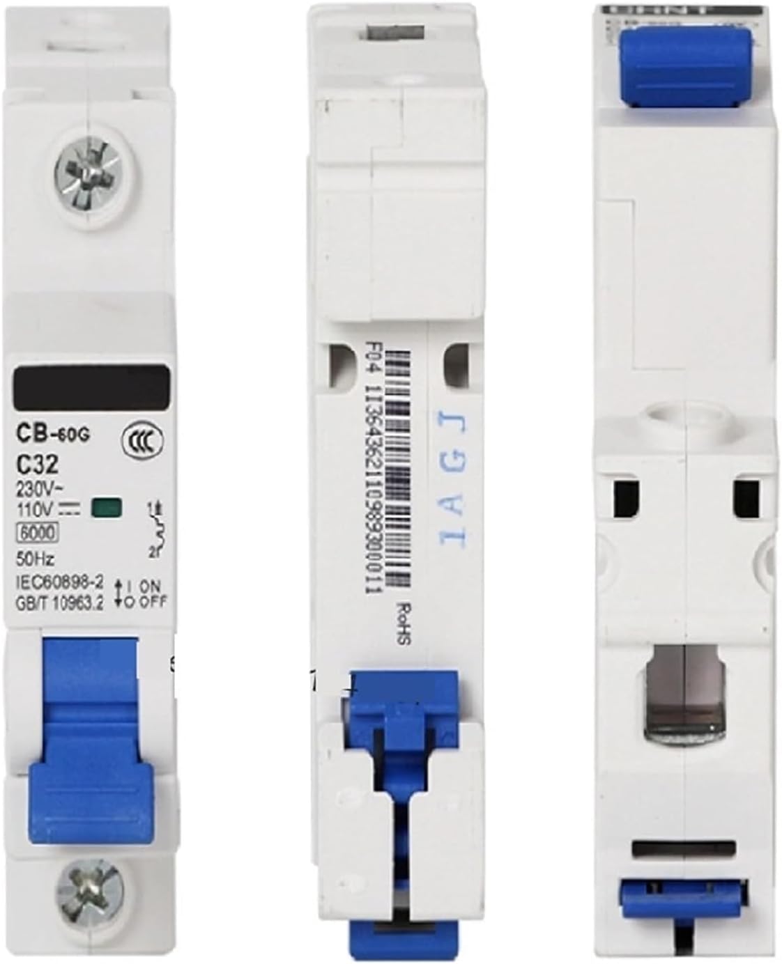 ALKOY Circuit breakerCB-60G DC Electric Vehicle Solar Energy Dual Power Manual Transfer Switch Circuit Breaker MCB 2Pcs (Size : 2P, Color : 32A) (Color : 20A, Size : 1P)