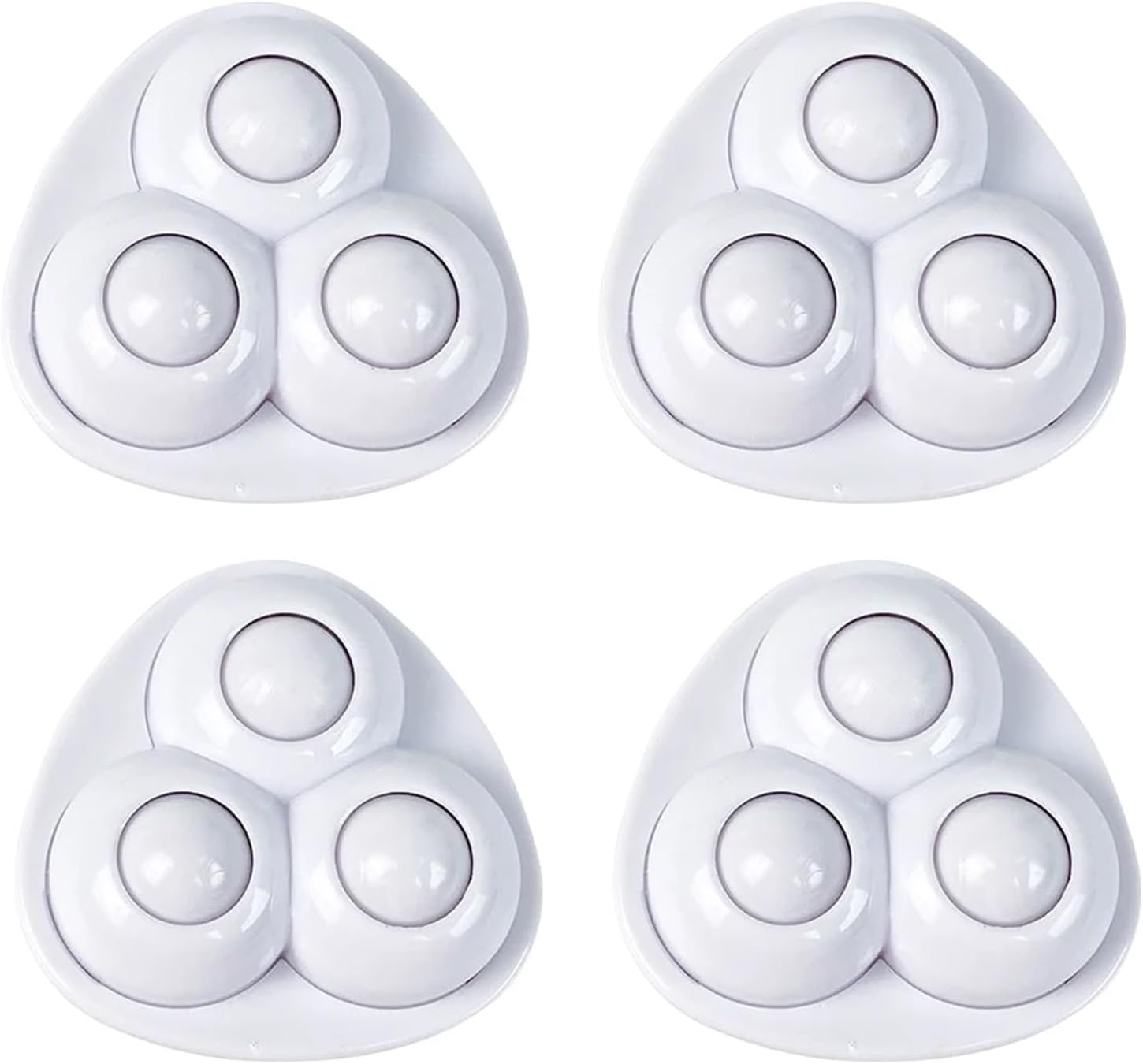 4pcs Swivel Caster Wheels No Noise Self Adhesive Universal Pulley Rotating Wheels for Trash Can Bottom Kitchen Small Appliances(White Style B)