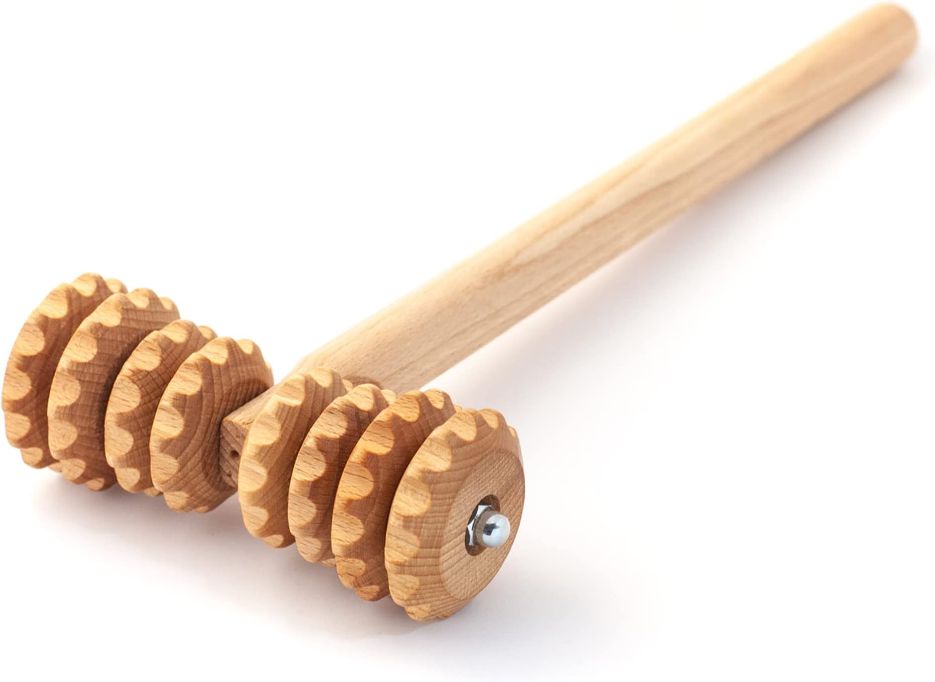 Tuuli Accessories Anti Cellulite Massage Roller T-Roller Tool Massager Maderotherapy Wooden 37 x 13 cm