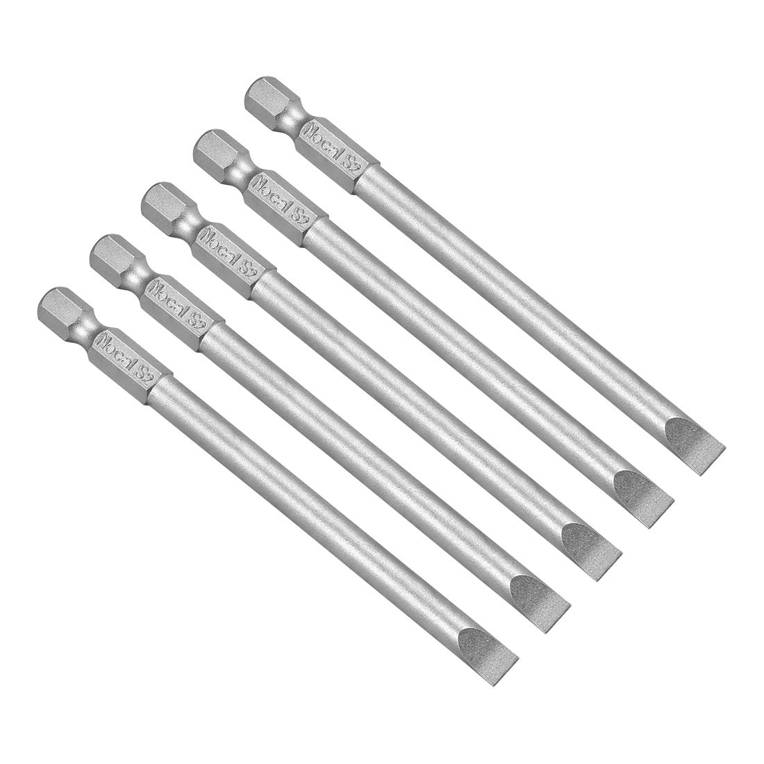 sourcing map 6mm Slotted Tip Magnetic Flat Head Screwdriver Bits 5Pcs