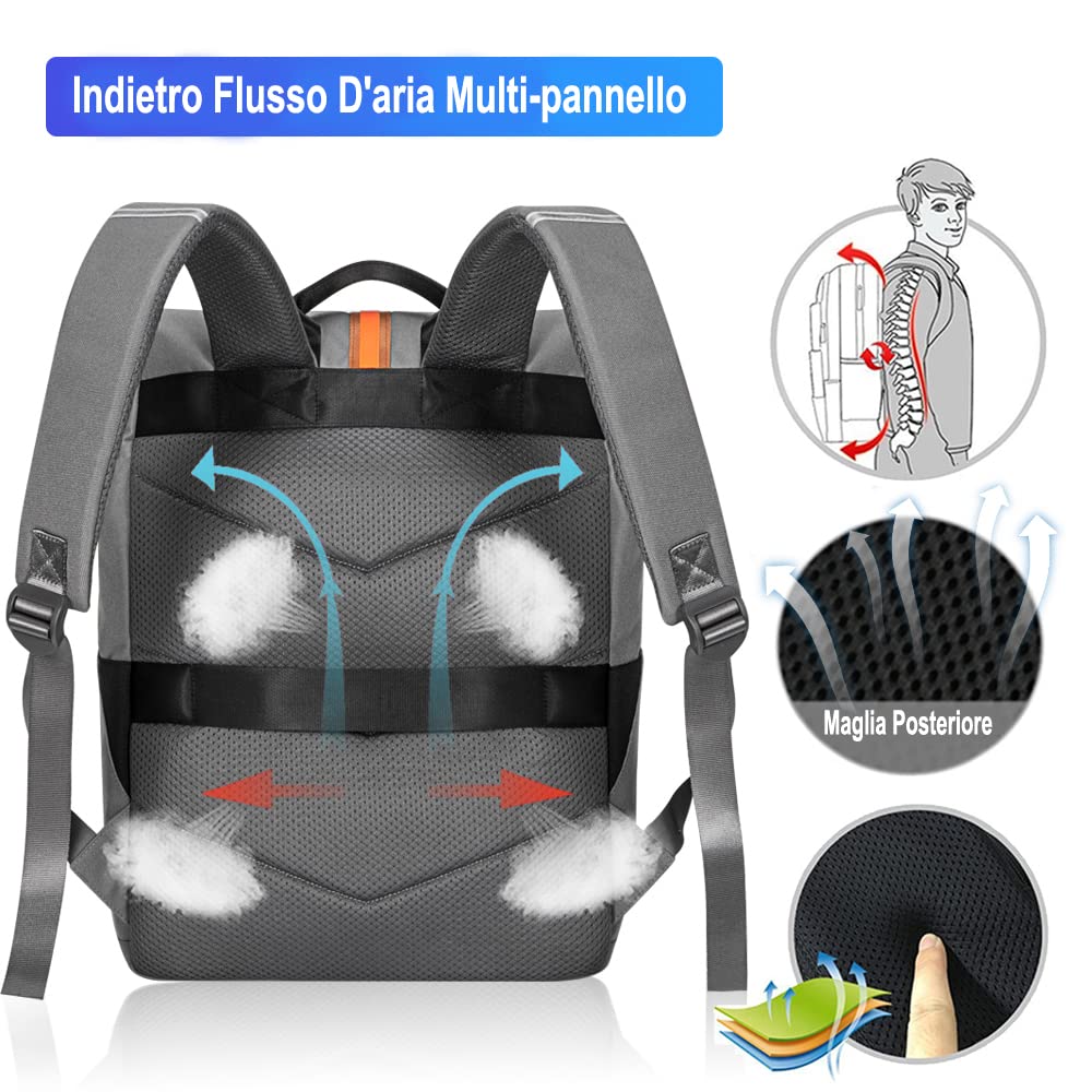 VMIKIV Sac à Dos De Voyage,Sac à Dos College Ordinateur Portable 15,6 Pouces,20 Litres Sac De Semaine,Sac De Loisir Élégant Pour Affaire Scolaire Voyage,avec Port USB,Compartiment à Chaussures