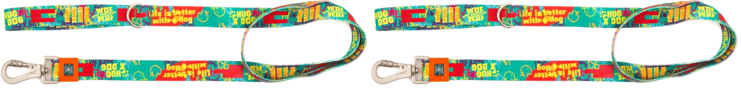 Desıgn, Recycled, Köpek Gezdirme Kayışı Yeşil,Geri Dönüştürülmüş, Kadifemsi Dokulu, Çift Kilitli Karabina Kanca, 360° Dönüşlü, (2 paketi)