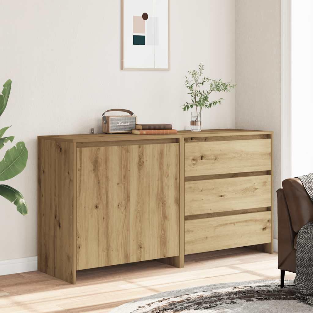 Meble Przedmiot dom 2-częściowy Kredens Dąb Rzemieślnik Engineered Wood-Furniture