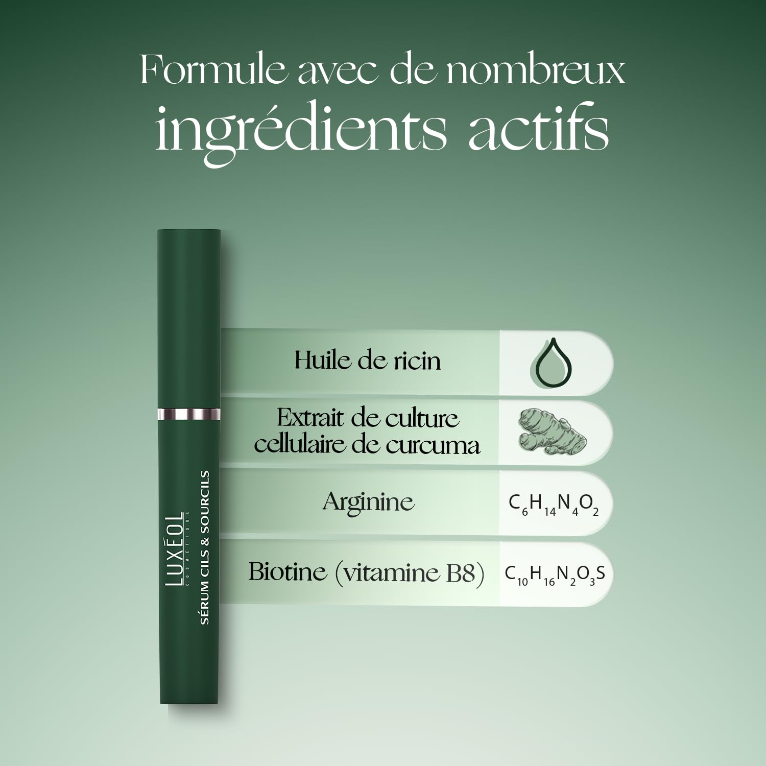 LUXÉOL - Sérum Cils & Sourcils - Double Action - Cils longs et volumineux, plus vite - Sourcils denses et définis - Cliniquement prouvé - 10 ml