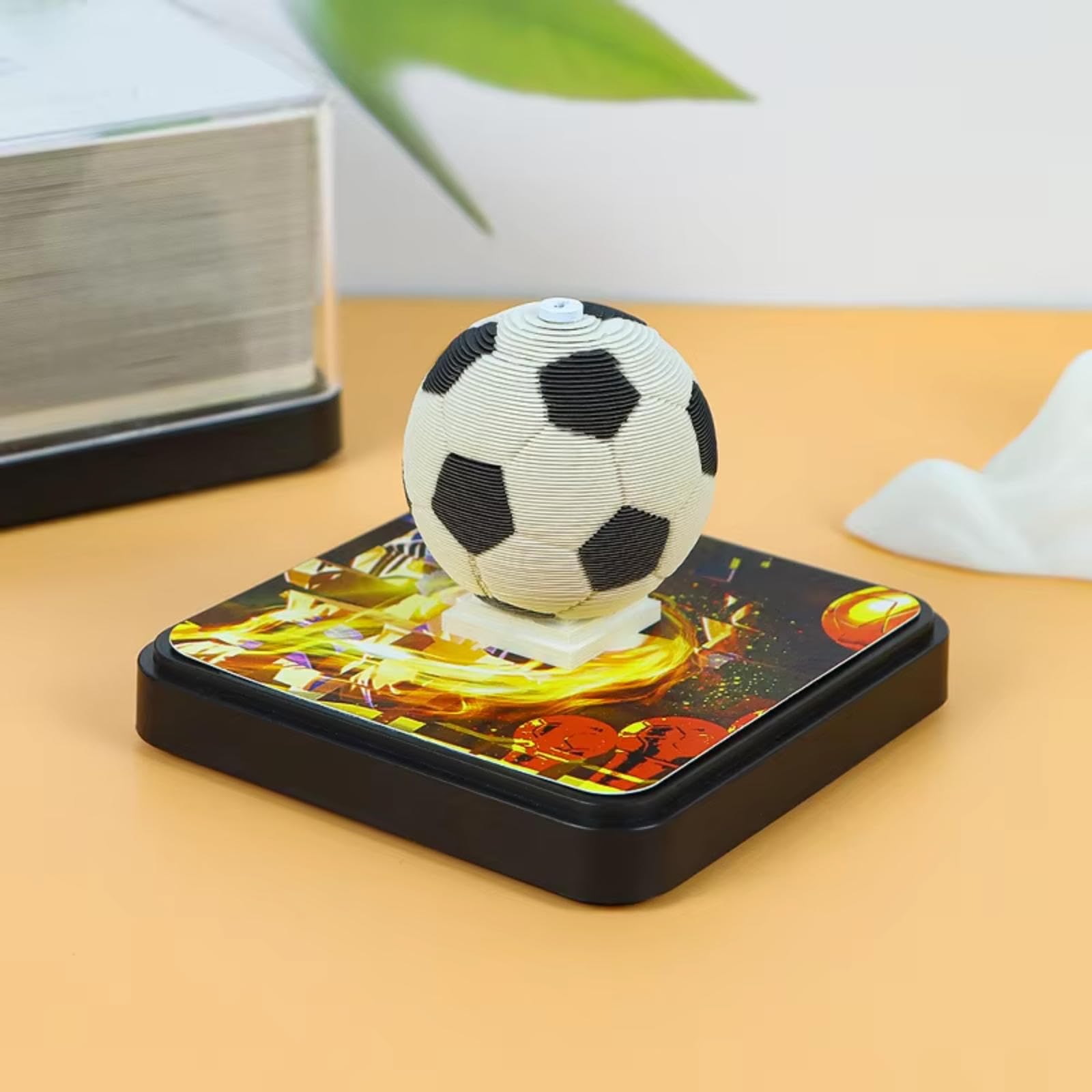 3D Kalender, 3D Fußballkalender 2026 DIY Papierschnitzerei Schreibtisch-Notizblock