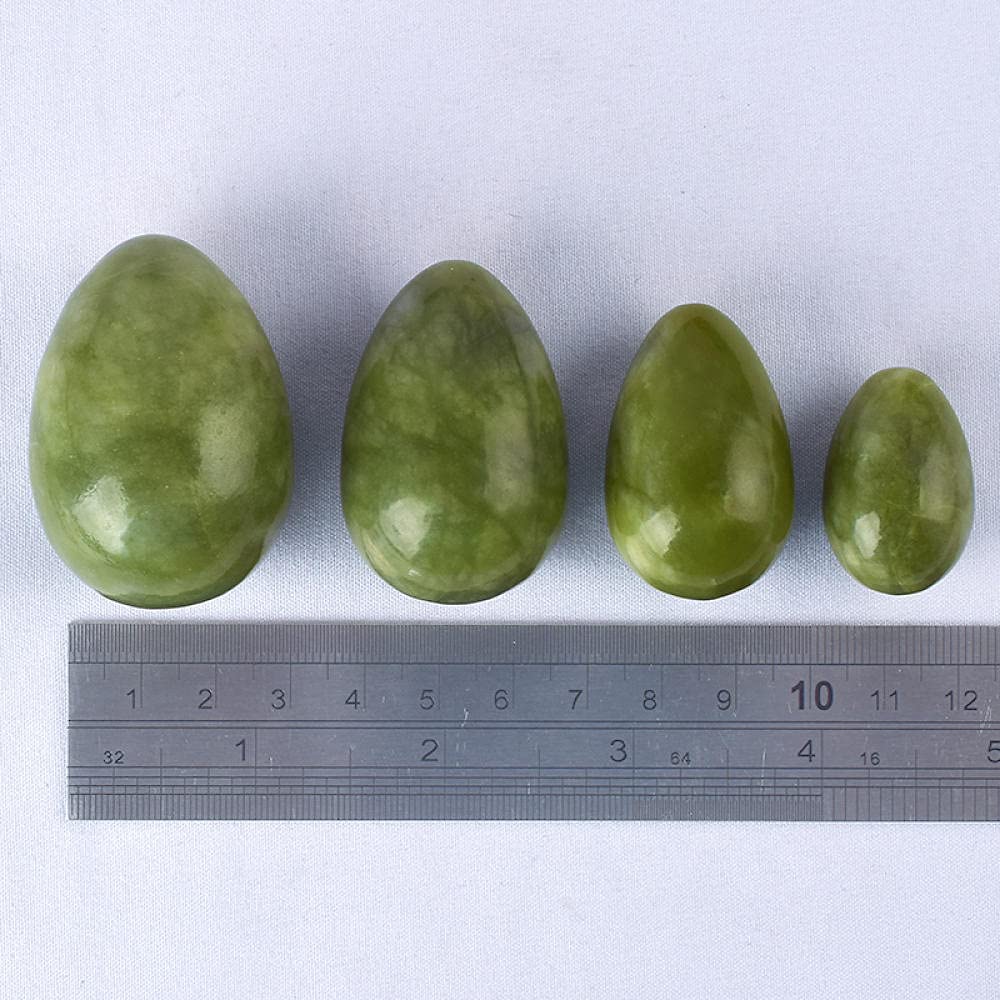 Donne Massaggio Corpo No Hole Giada Verde Naturale Yoni Eggs Kegel Ginnico Muscolo pelvico Guarigione vaginale Cura della salute Ben Wa Balls-40x25mm
