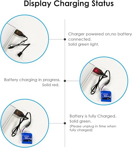 Miniatura 4 de URGENEX Lipo - Batería de 850 mAh 7.4 V (2 x 3.7 V) RC Boat Batería con enchufe SM-4P UDI001 RC Boats Baterías compatibles con RC Boat UDI008 con