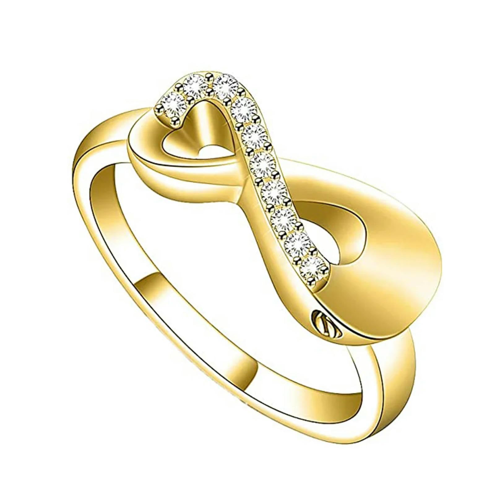 Bague de crémation en acier inoxydable doré taille 7 pour porte-cendres féminin