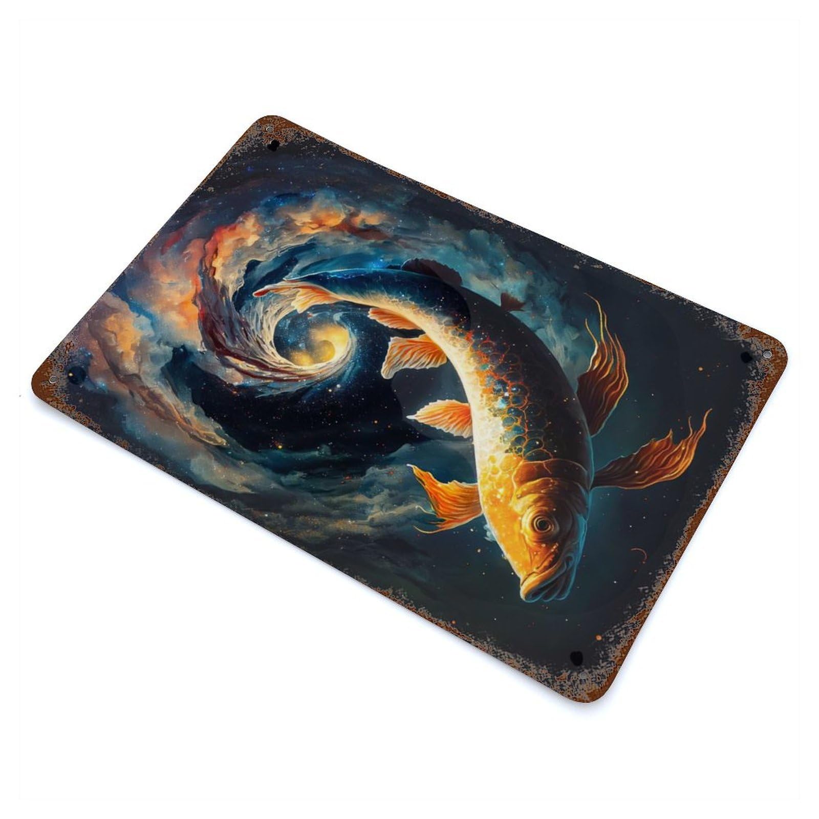 Cosmic Koi 9 Retro Metal Sign 11.8"x7.9", for Pub, Kitchen And Man Cave Decor, Retro Wall Decor