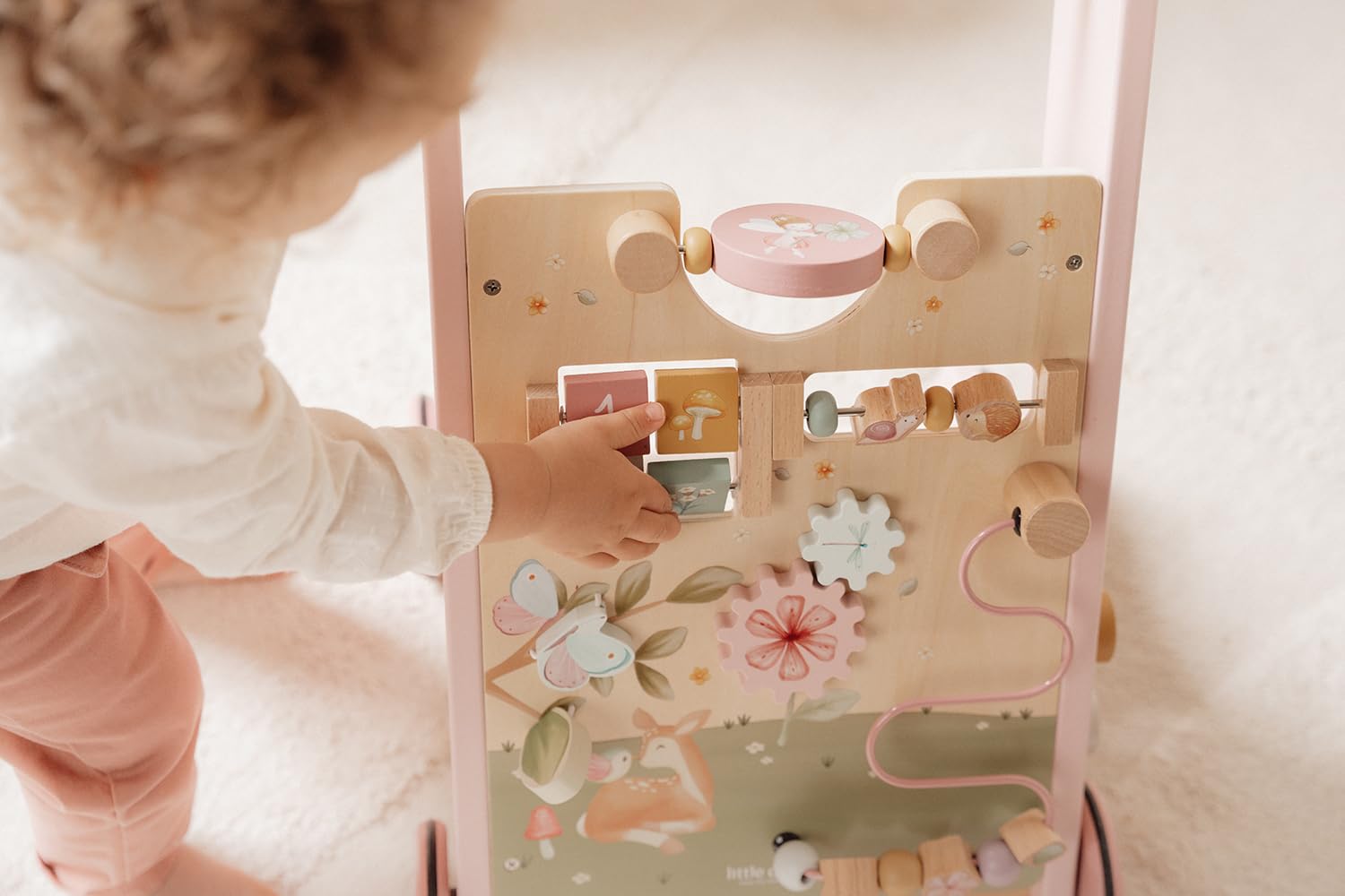 Little Dutch 7332 - Carrito de madera para actividades de hadas, color rosa