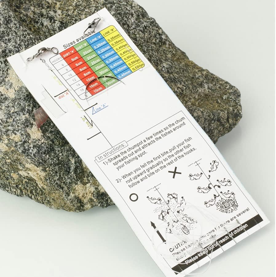 Miniatura 6 de Conskyee Sabiki Rigs - Aparejos de agua salada, 10 anzuelos de pesca de surf, señuelo luminoso con piel de pez, señuelo de camarones y plumas,