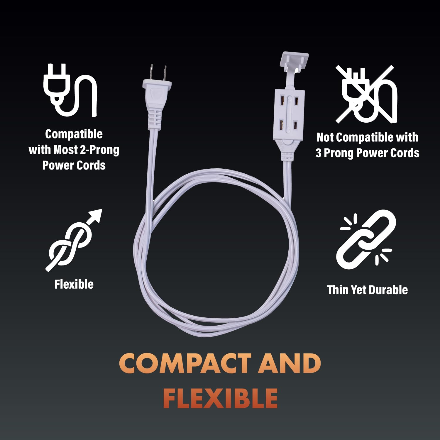 Newhouse Electric 3-Foot Extension Cord - Tamper Guard -5