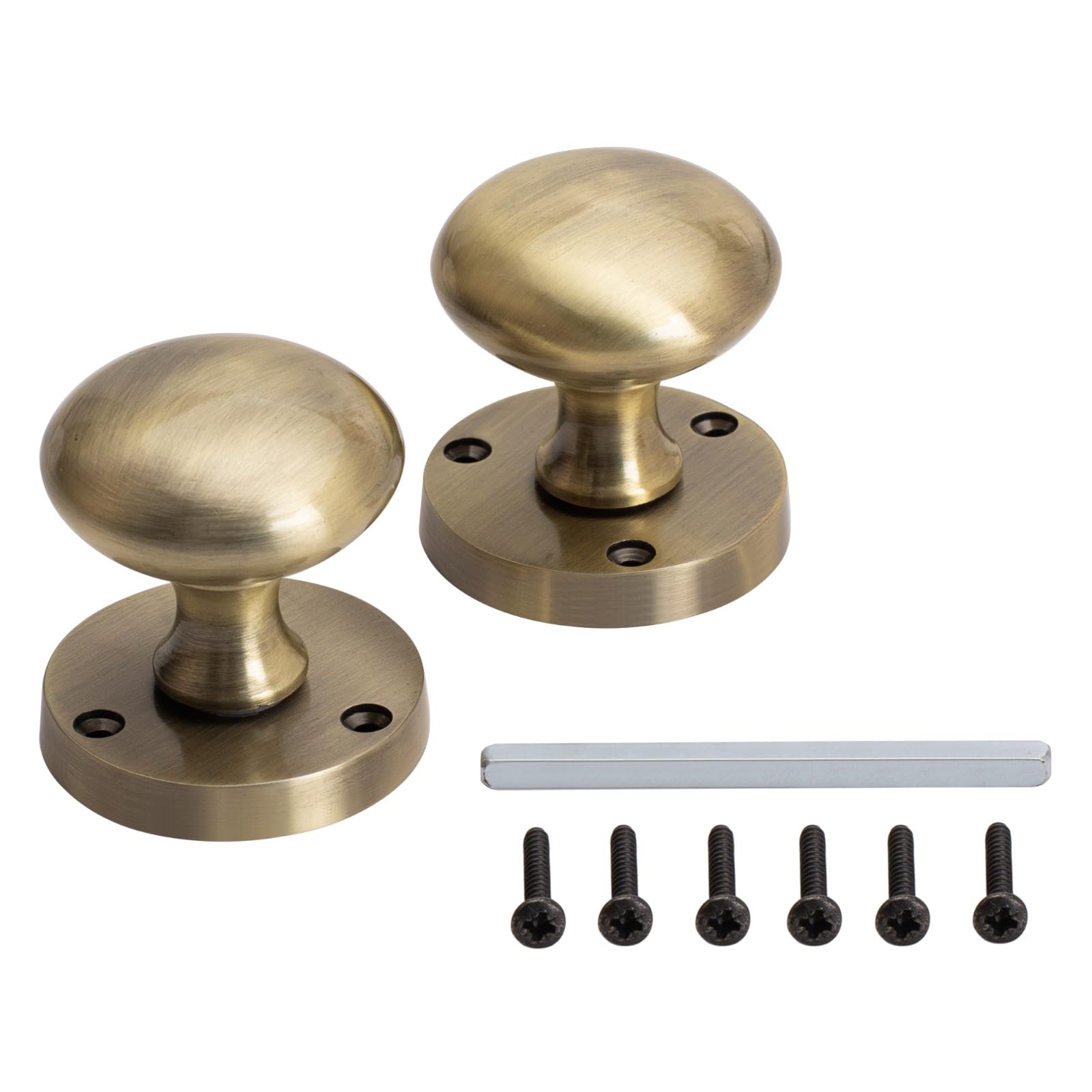 Golden Grace Antique Brass Mortice Sprung Door Knob 1 Pair (Door Knob Pair)