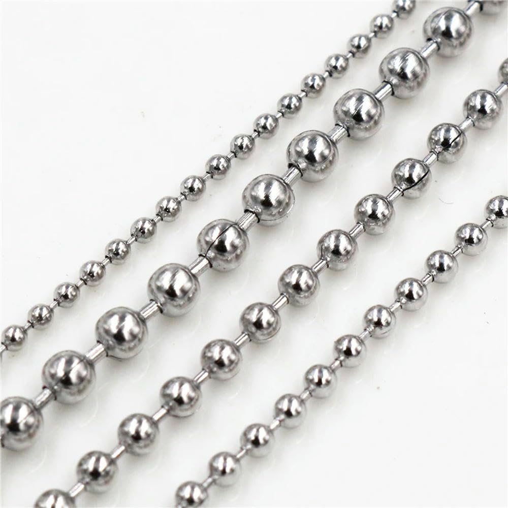 Catena per tapparelle, Confezione sfusa di catenelle con perline a sfera in acciaio inossidabile da 1,5-3,0 mm for la creazione gioielli fai-da-te(1.5 mm)