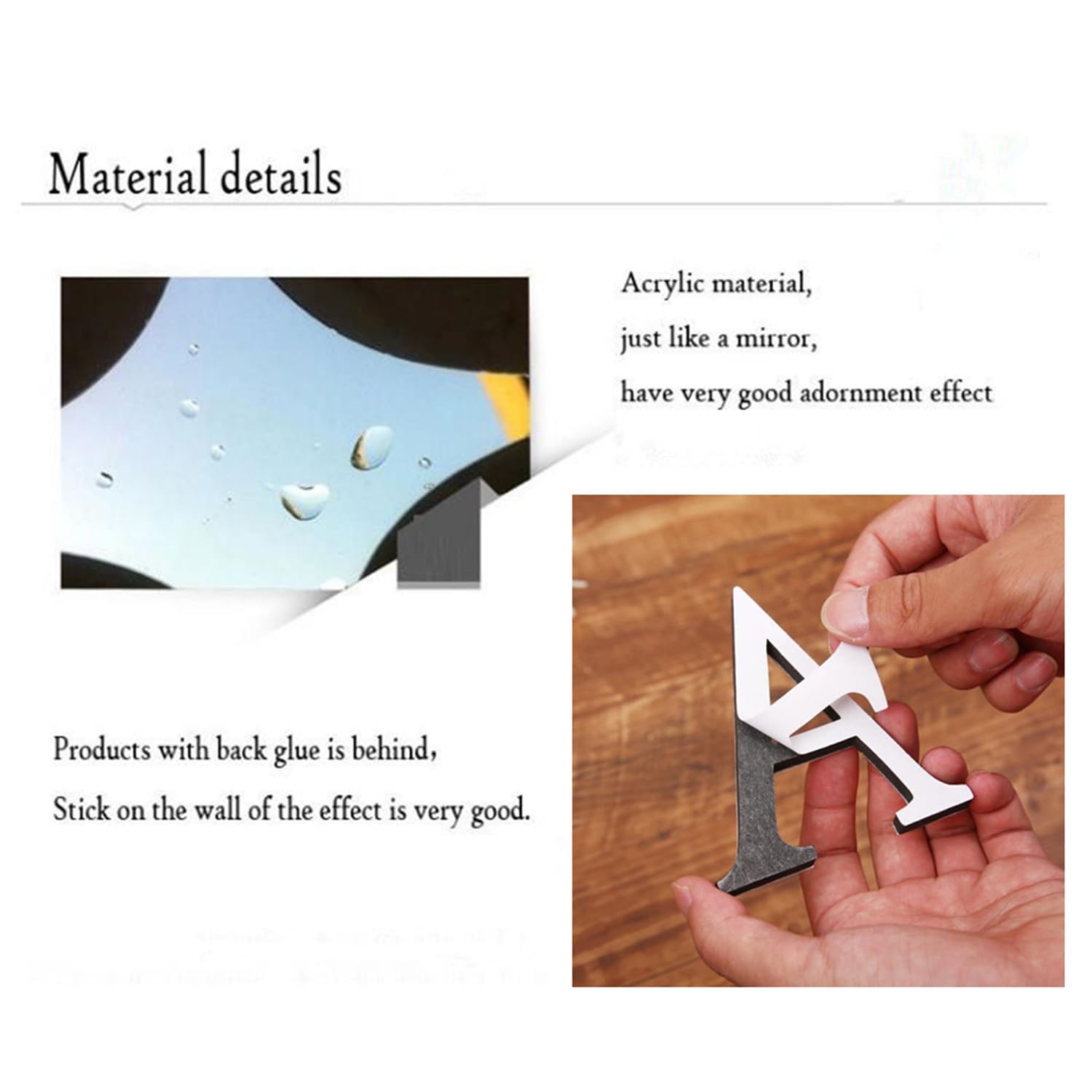 3D Acrilico Specchio Adesivi Da Parete 26 Lettere Cuore Forma Arbitrale Decor per Home