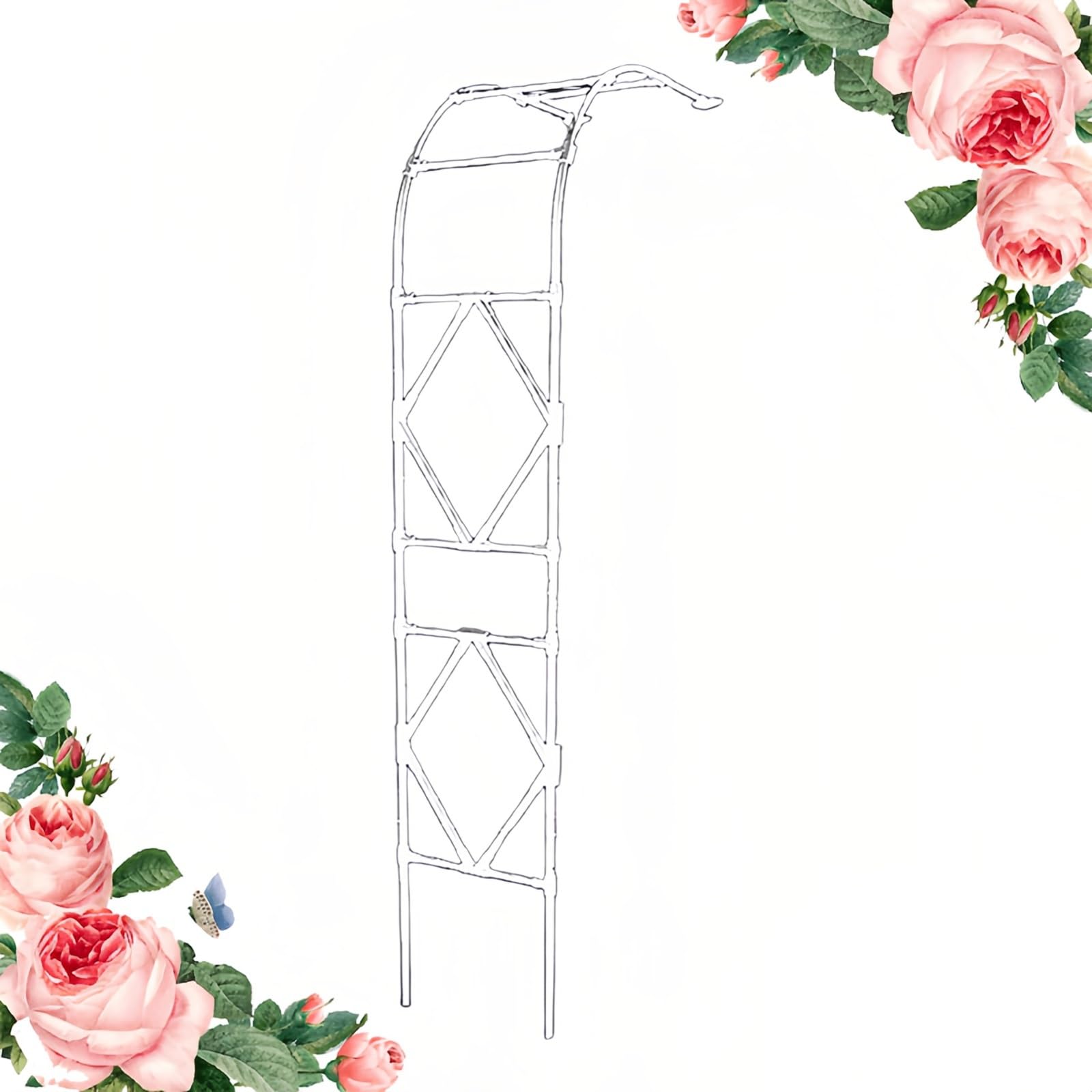 Arche de jardin en métal réglable 120-260 cm pour plantes grimpantes