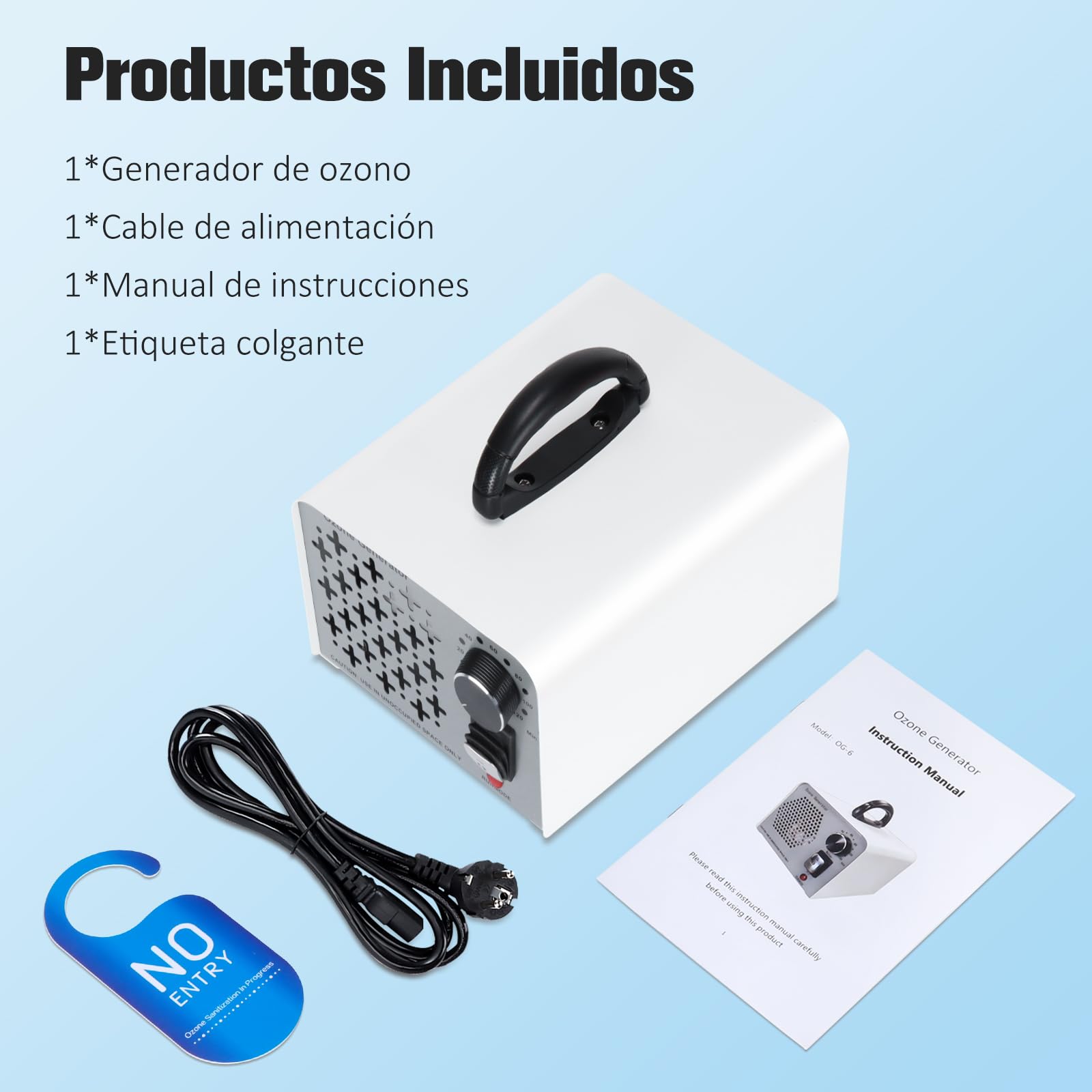 2 En 1 Generador de Ozono 100,000mg/H, Purificador de Aire con Modo de Ozono e Iones Negativos, Profesional Maquina Ozono O3 Ozonizador con Temporizador de 120 Min para Hogar Coche Hotel