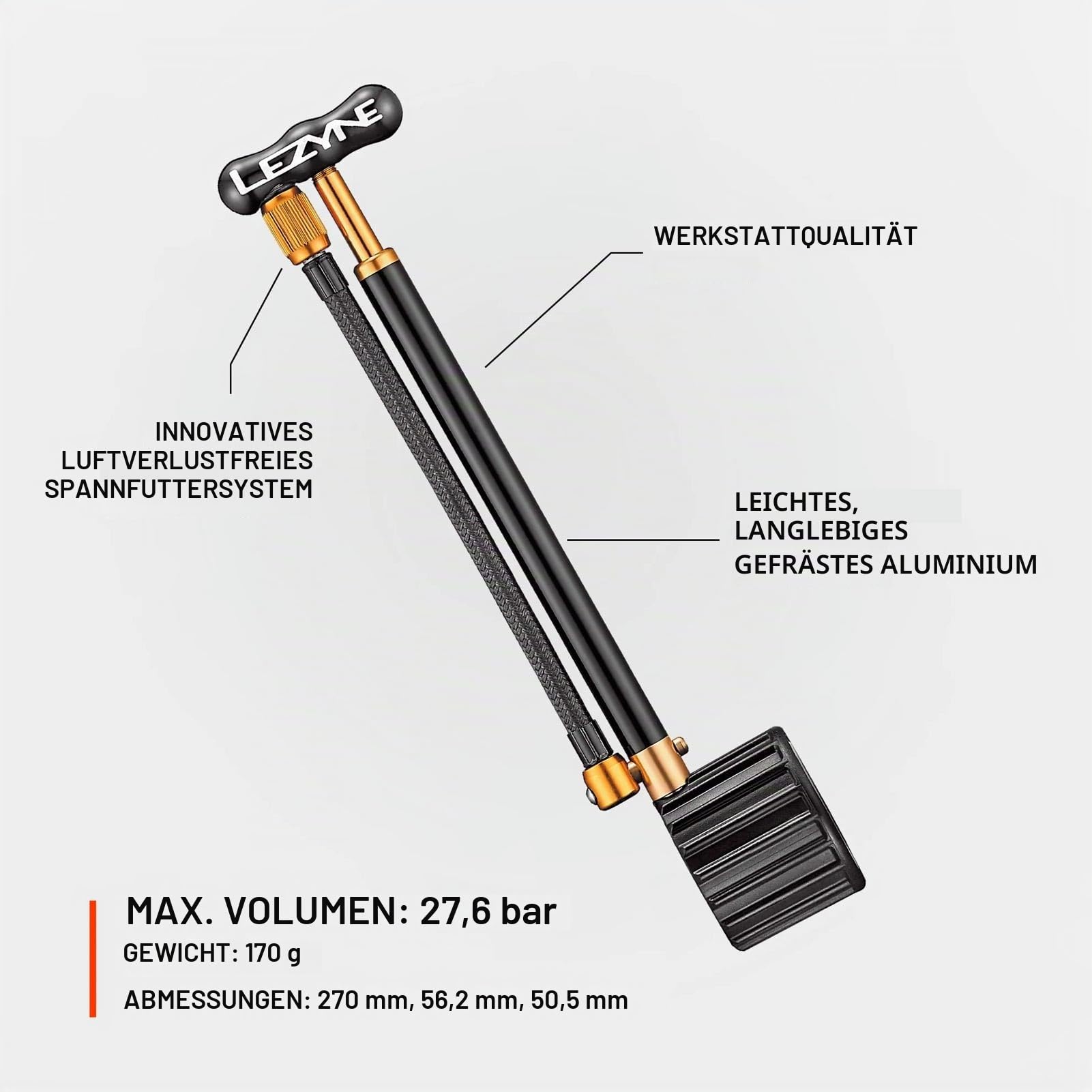 LEZYNE Shock Drive Fahrrad Handpumpe Hochdruck 400psi Stoßpumpe Tragbare Mountainbike & Rennradpumpe
