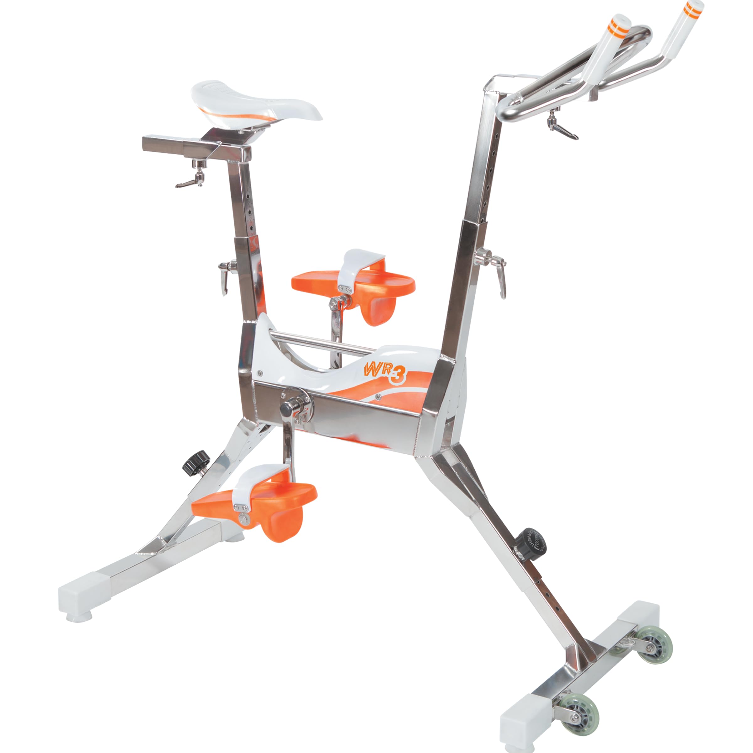 Waterflex WX-WR3 - Aquabike - Aquabike Bien-être - Système Innovant Click & Turn - Pour une Position Verticale, Évite les blessures - Blanc / Orange