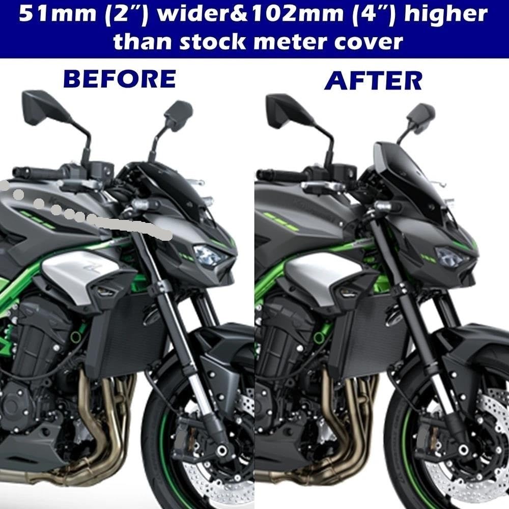 Per Z900 Per SE 2025 Parabrezza Grande E Alto Deflettore Protettivo Per Da Turismo Per Moto Motocicletta Vento Schermo Carenatura Anteriore(Light Smoke)