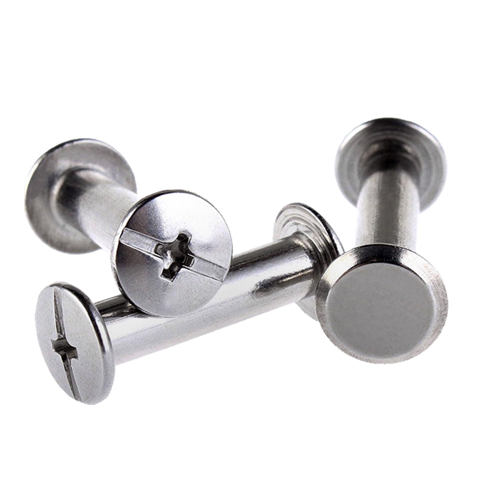 M4 M5 Stecca di bloccaggio testa testa rivetto vite in acciaio inox 304 testa piatta libro a croce album libro dado set (33 mm (5 pezzi), M5)