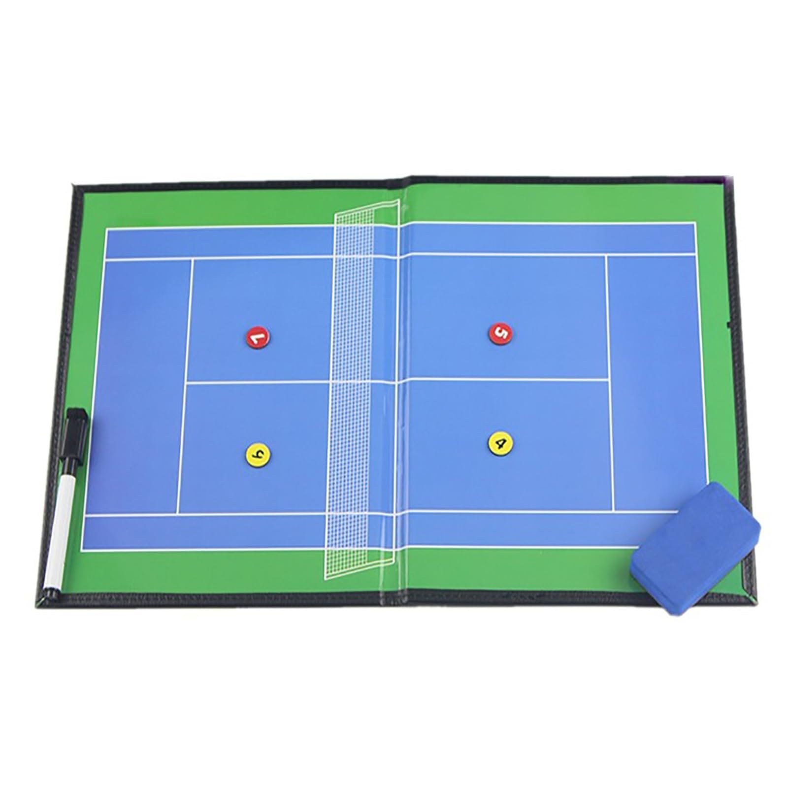 Lavagna per Allenatori di Tennis, Lavagna per Allenatori di Tennis, Realizzato in Materiale Resistente, con Pennarello a Base D'acqua, Gomma e Pedine Magnetiche, per L'allenamento