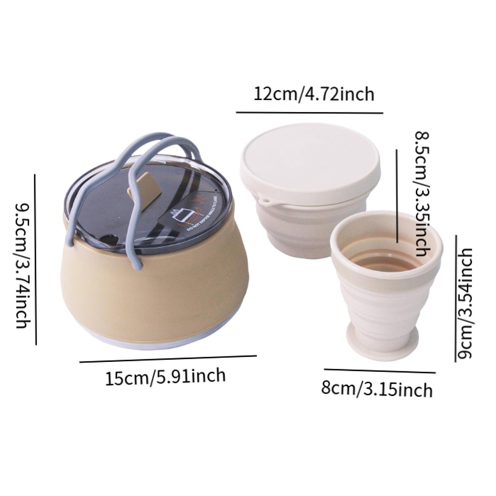 Hervidor de Camping Plegable, Cafetera, Tetera Portátil para Hervir Agua, Calentador de Agua para Pesca Al Aire Libre Y Suministros de Viaje.