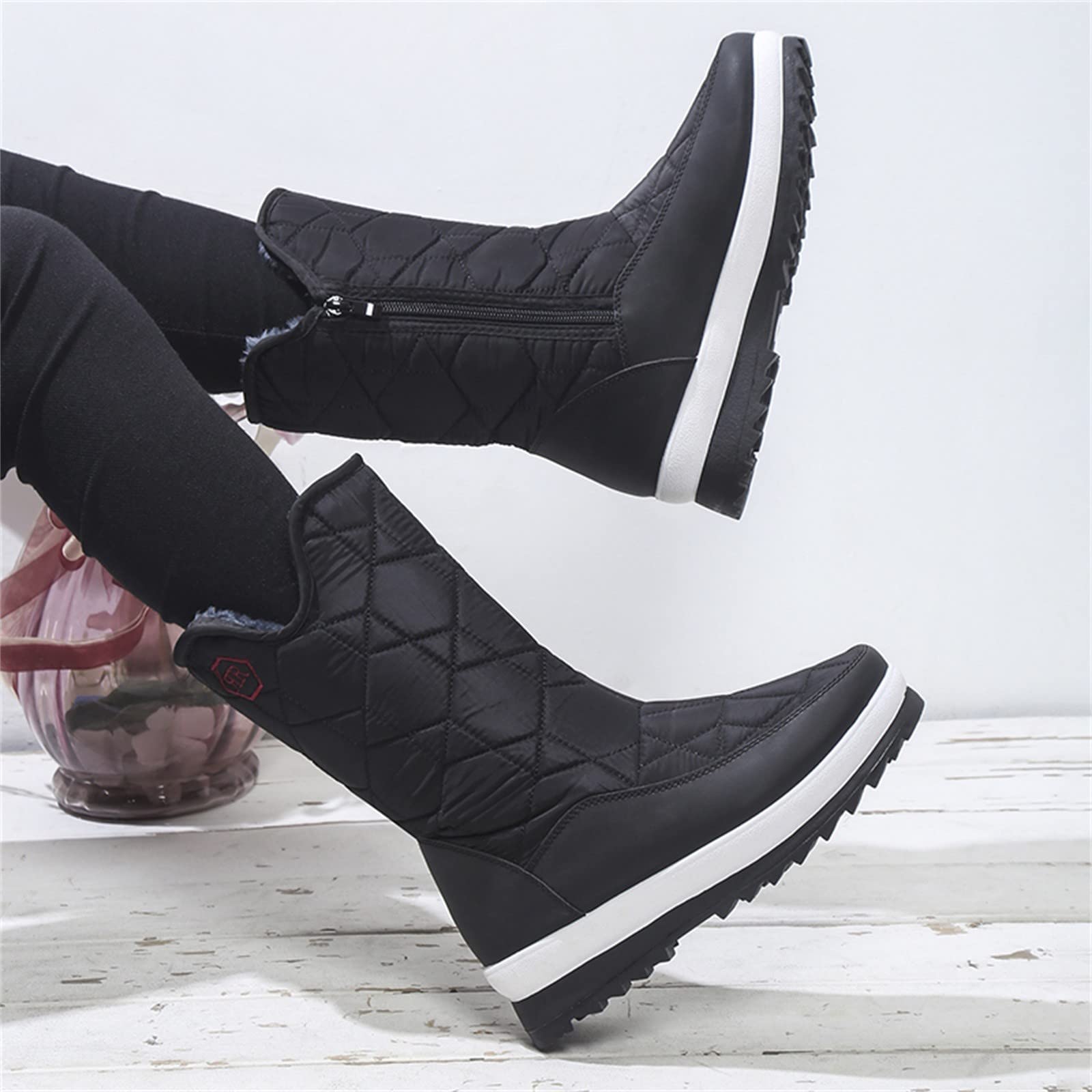 Scarpe Neve Donna 2026 Stivali da alla Autunno e Inverno Fondo Spesso Antiscivolo Cerniera A Tubo Lungo Caldi Confortevoli Scarponcini Uomo Invernali Stivale