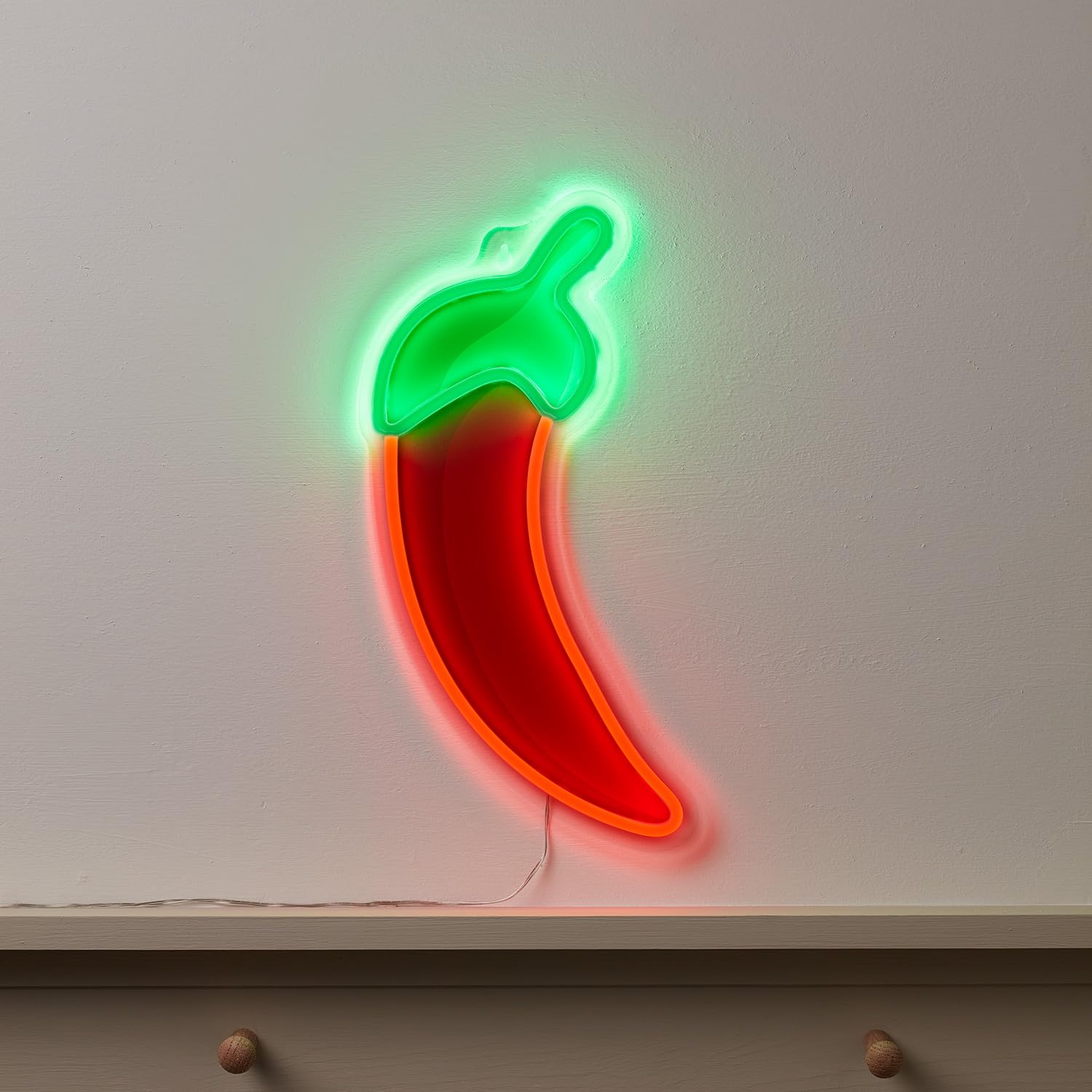Lights4fun, Inc. 15.7” Red Chili Pepper Neon LED Light Up Sign