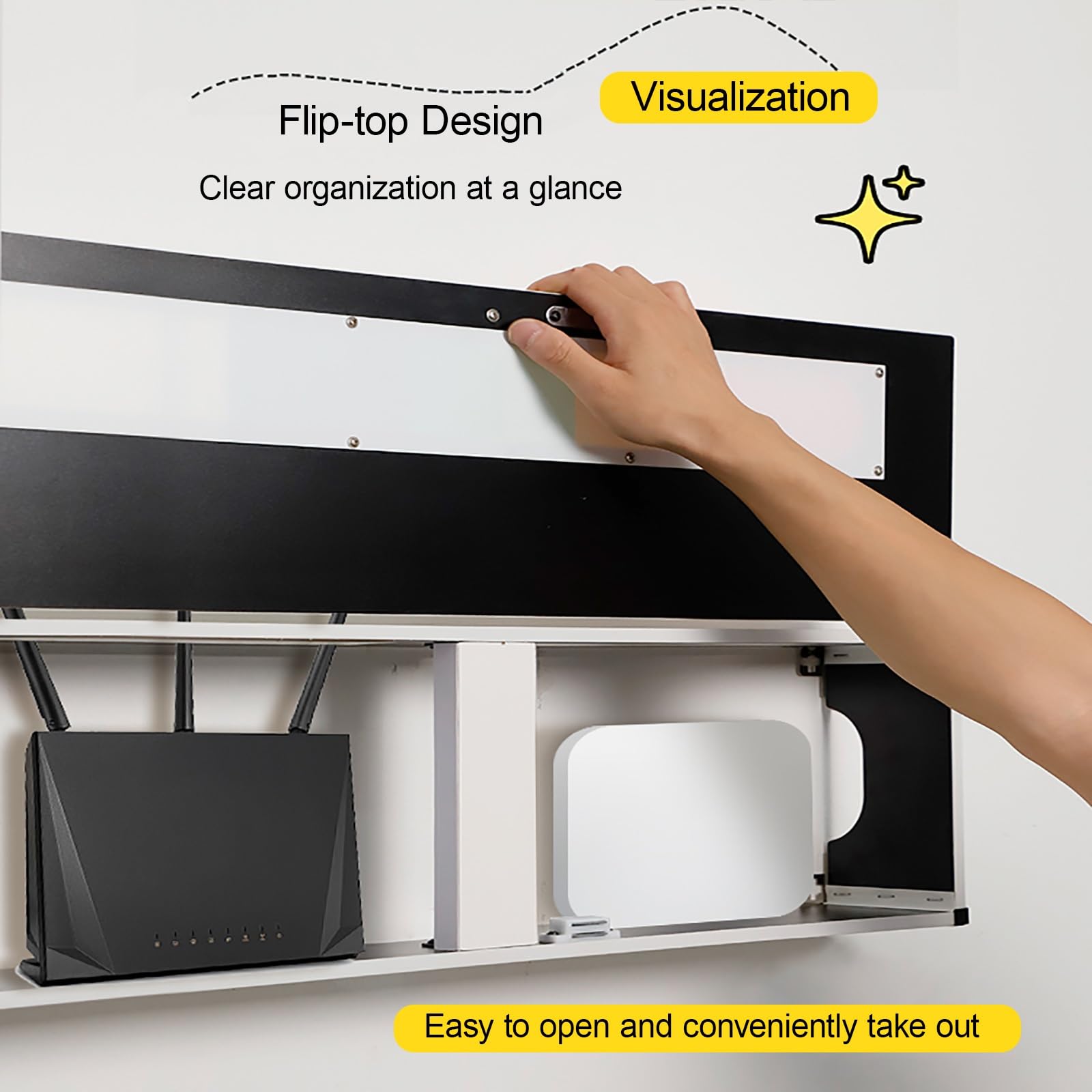 Supporto decorativo per console multimediale e proiettore e cavo per soggiorno e camera da letto (50 cm)