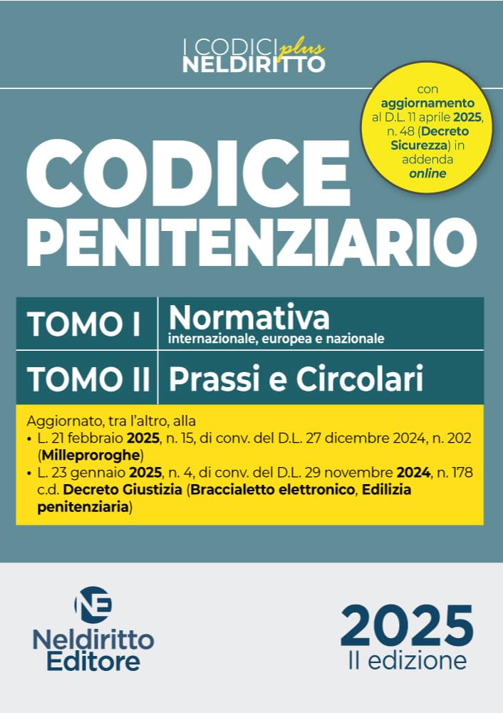 Codice Di Diritto Penitenziario Plus 2025. 2 Tomi Con Normativa E Prassi E Circolari - 4