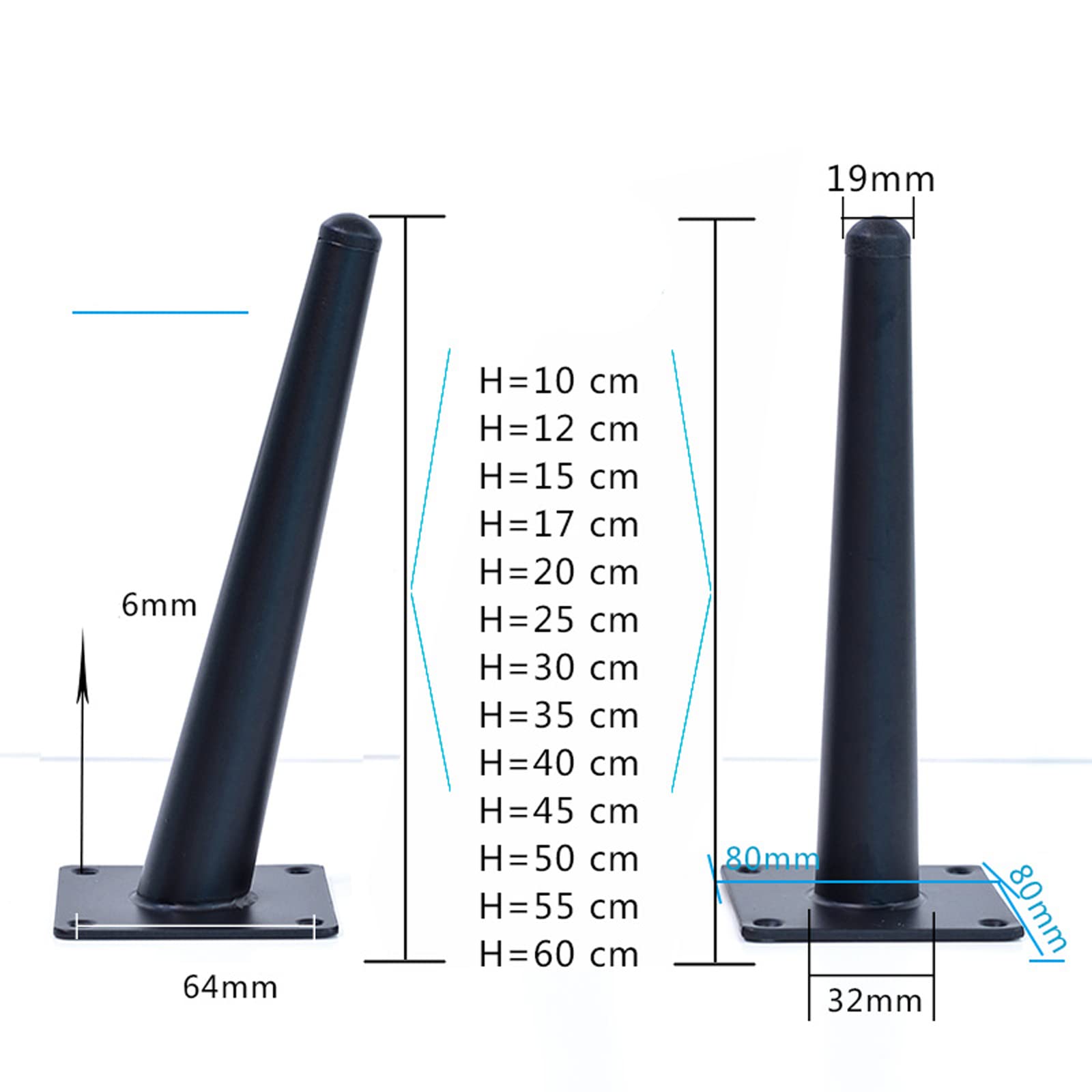 4-pak nóg do mebli kuchennych o wysokości 40 cm metalowy stojak pod telewizor podwyższające nóżki do samodzielnego wykonania sofy stolika kawowego łóżka i szafki regulowane podstawy meblowe
