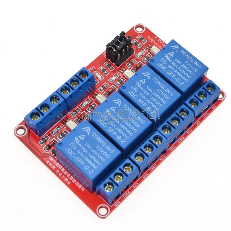 Trucgarden Tool Part for 12V 4-Channel High Low Level Trigger Relay for AVR DSP TTL with Optocoupler