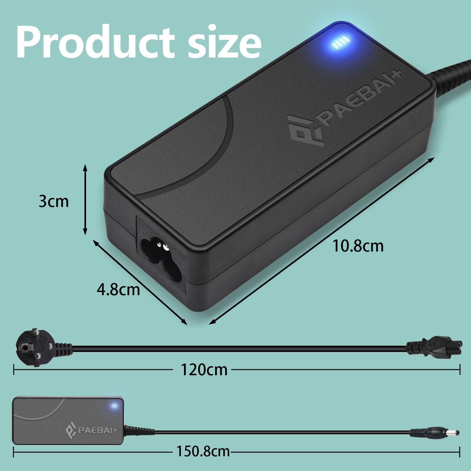 65W Cargador para Toshiba Satellite C50 C55 C655 C850 C855 L655 L745 L755 L855 P50 P755 A105 A205 A505 A665 Portege Z30 Z930 Z830 Radius 11 14 15 19V 3,42A Adaptador de Corriente
