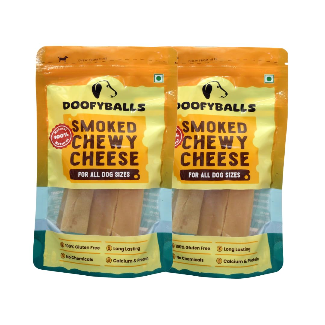 Doofyballs Smoked Cheese Chew Bars | Long Lasting Chew Bars | 100% Natural & Preservative Free | Calcium & Protein Rich Gluten Free Chew Bars Yak Milk (3 Bars) | Pack of 2 (B0D4YW42TT) Amazon Price History, Amazon Price Tracker