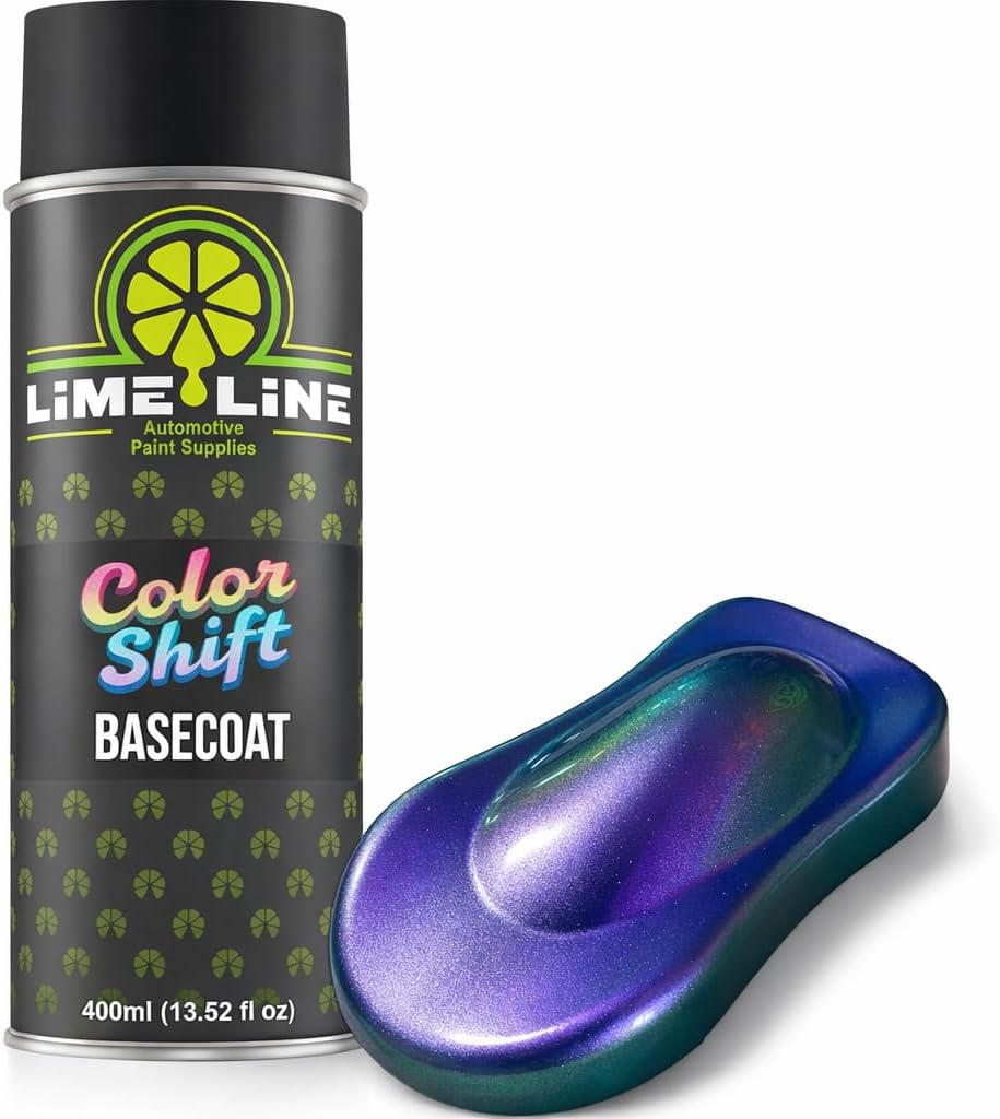 LiME LiNE Automotive Spray Paint, Chameleon Color Changing Urethane Basecoats Aerosol - Finish with High Gloss Double Shot 2K Clearcoat System (Chameleon (Purple + Red + Green))