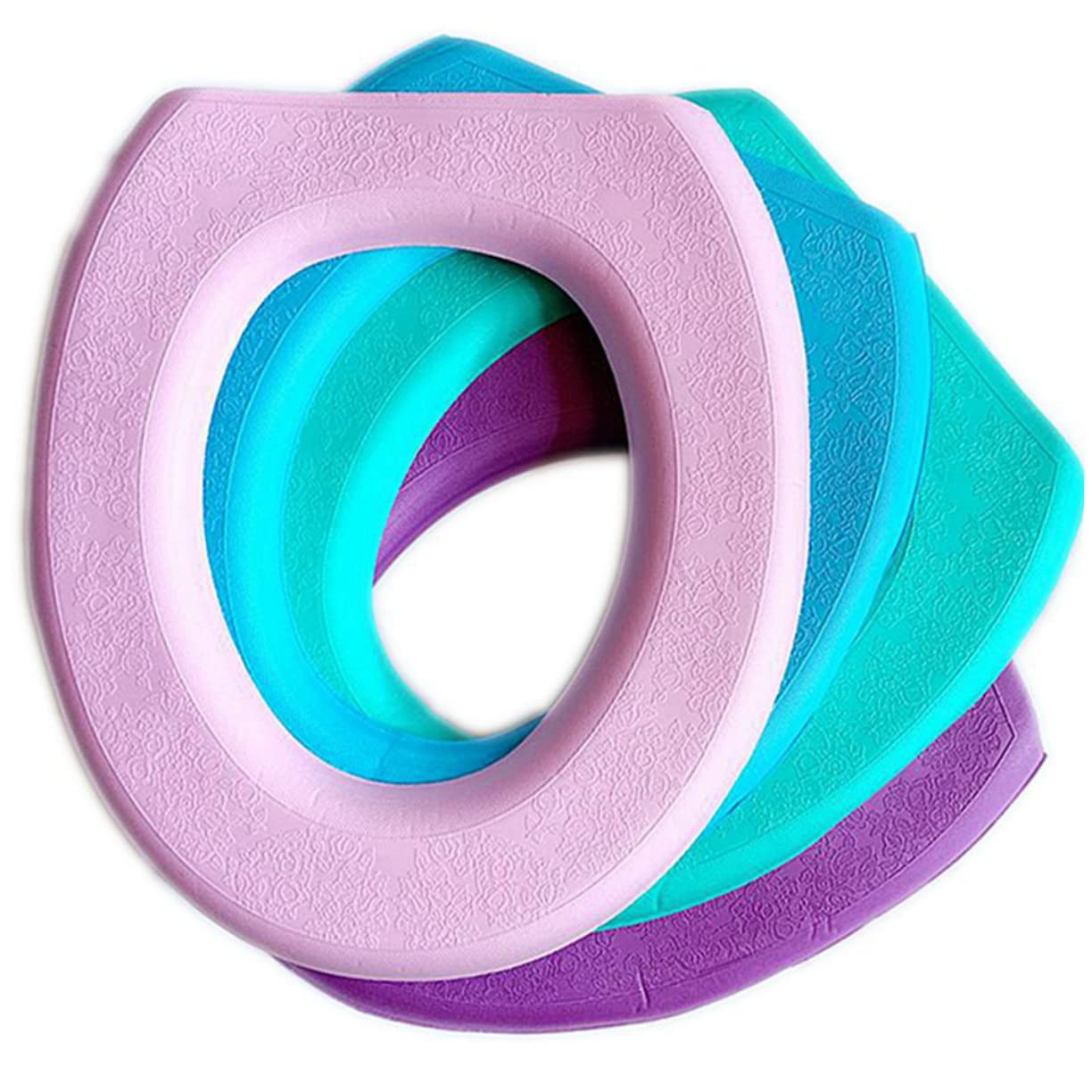 CANIGHT 2pcs Washable Waterproof Toilet Seat Comfortable O-Shaped Mats for Bathroom