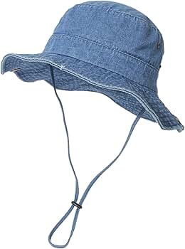 QHHVAIT Denim Fisherman Hat Denim Hat Denim Bucket Hat Denim