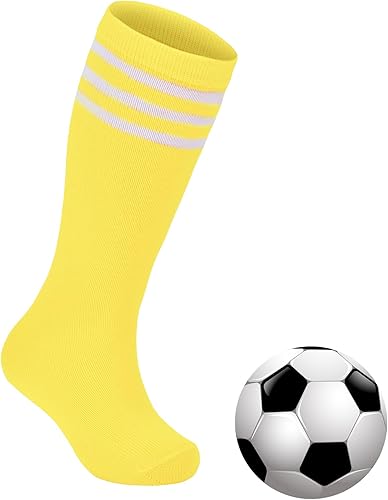 Zando Calcetines de fútbol para niños, hasta la rodilla, para jóvenes, béisbol, fútbol, sóftbol, niños y niñas, de algodón suave sobre la