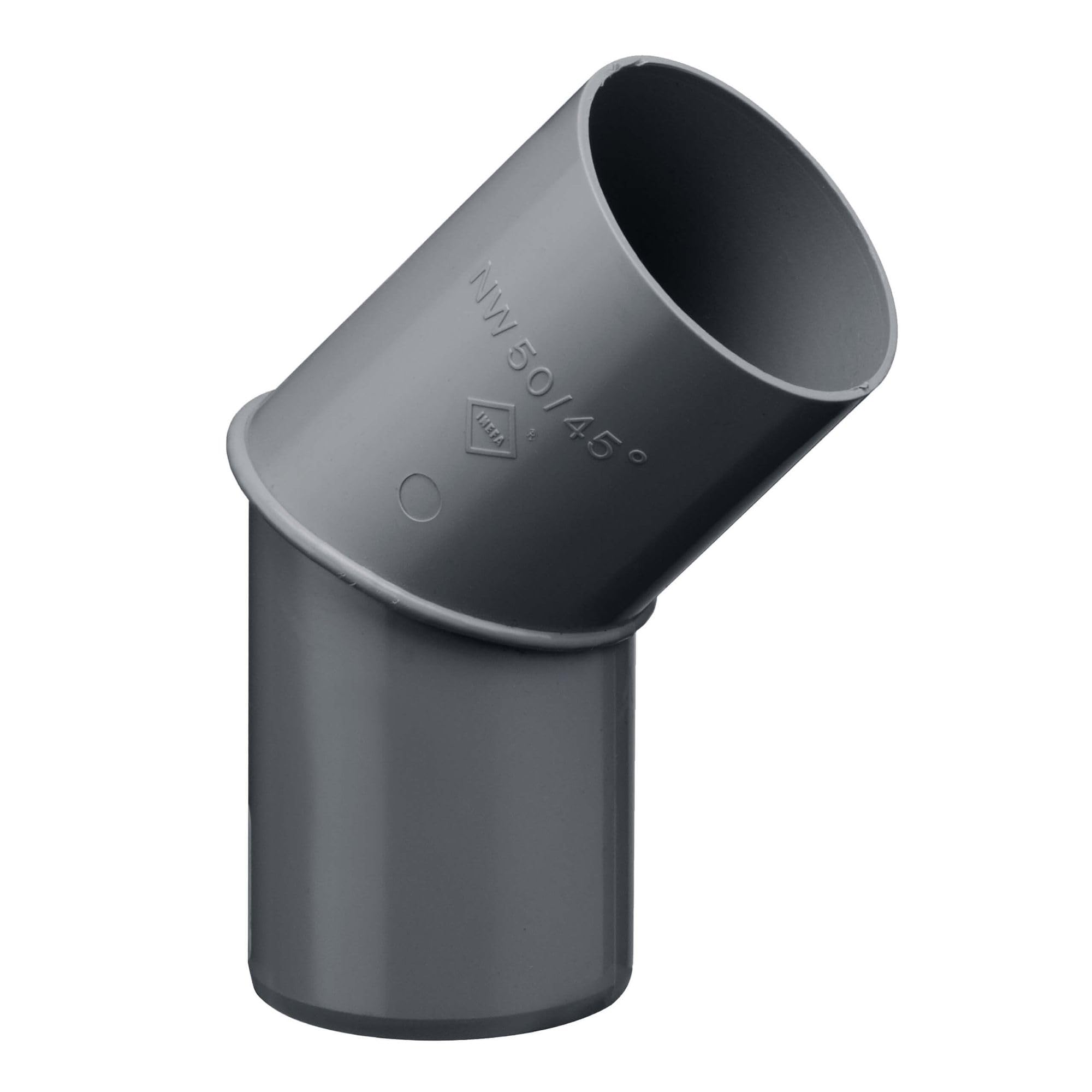 INEFA Rainwater Pipe Bend 45 Degrees for downpipe, PVC 75mm Anthracite Connecting piece Gutter Accessory, Simple Push-fit Installation, Made in Germany